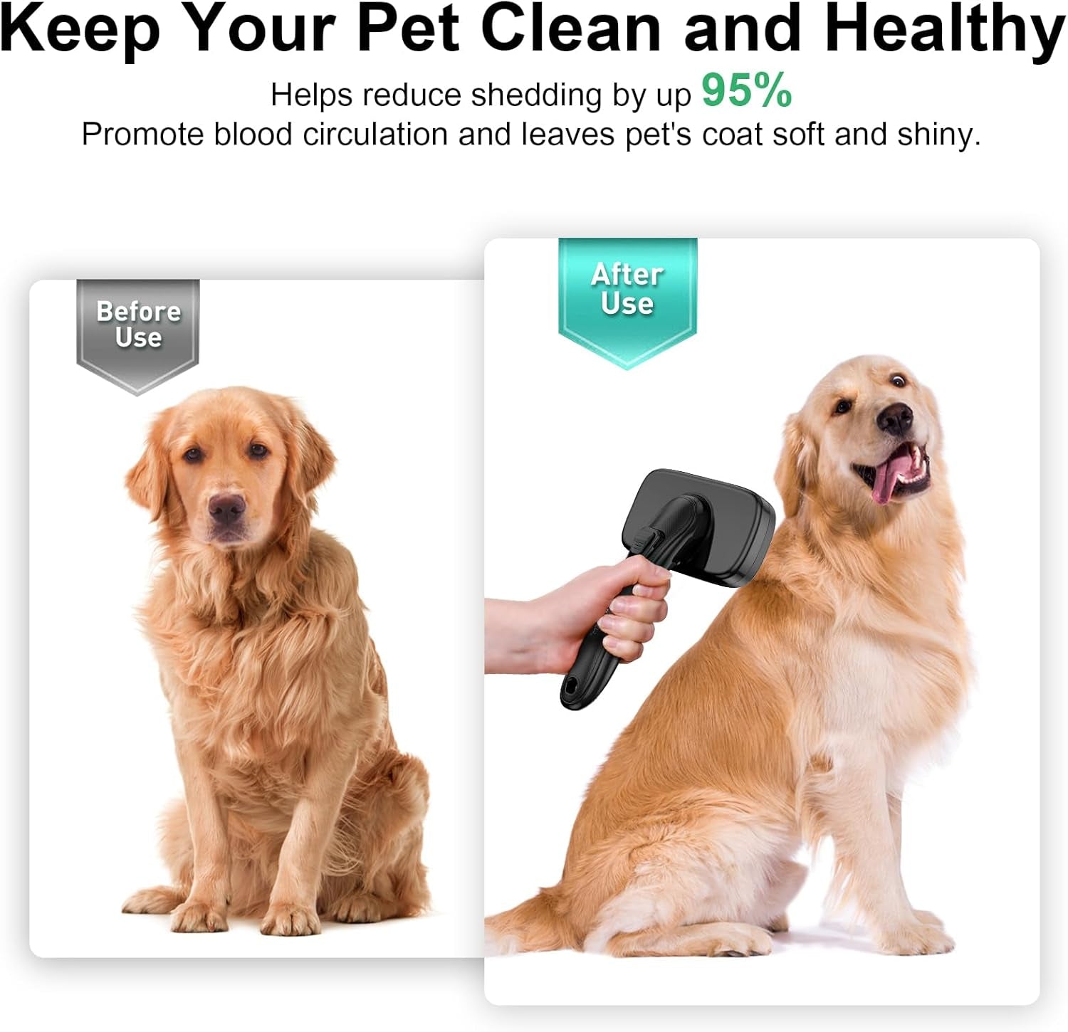 Ultimate Dog & Cat Grooming Brush - Effortlessly Remove Shedding Fur, Knots & Undercoat for All Coat Types
