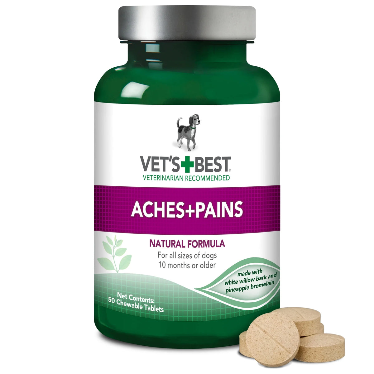 Vet's Best Aches + Pains Chewable Tablets for Happy, Healthy Joints in Dogs - 50 Count