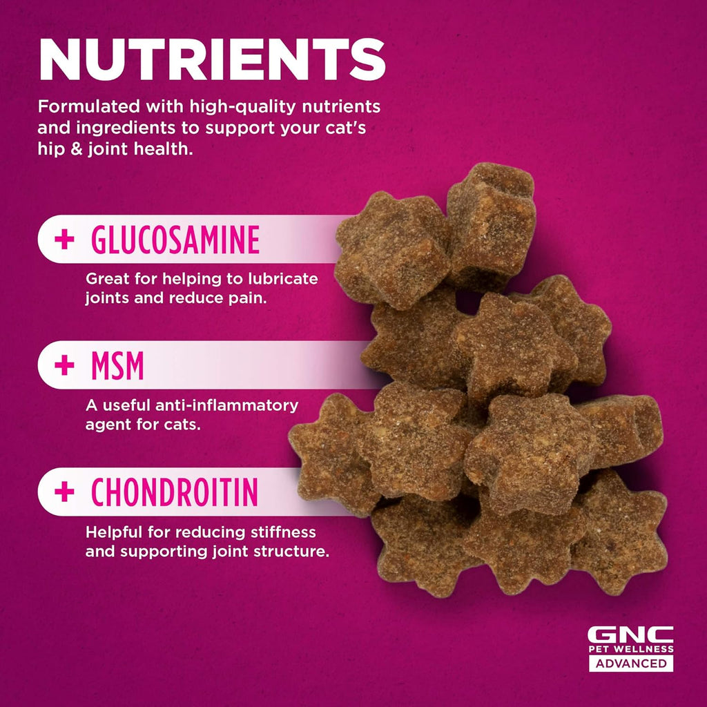 Elevate Your Cat's Mobility with GNC Pets Advanced Hip & Joint Health Soft Chews - Delicious Chicken Flavor, 60 Count