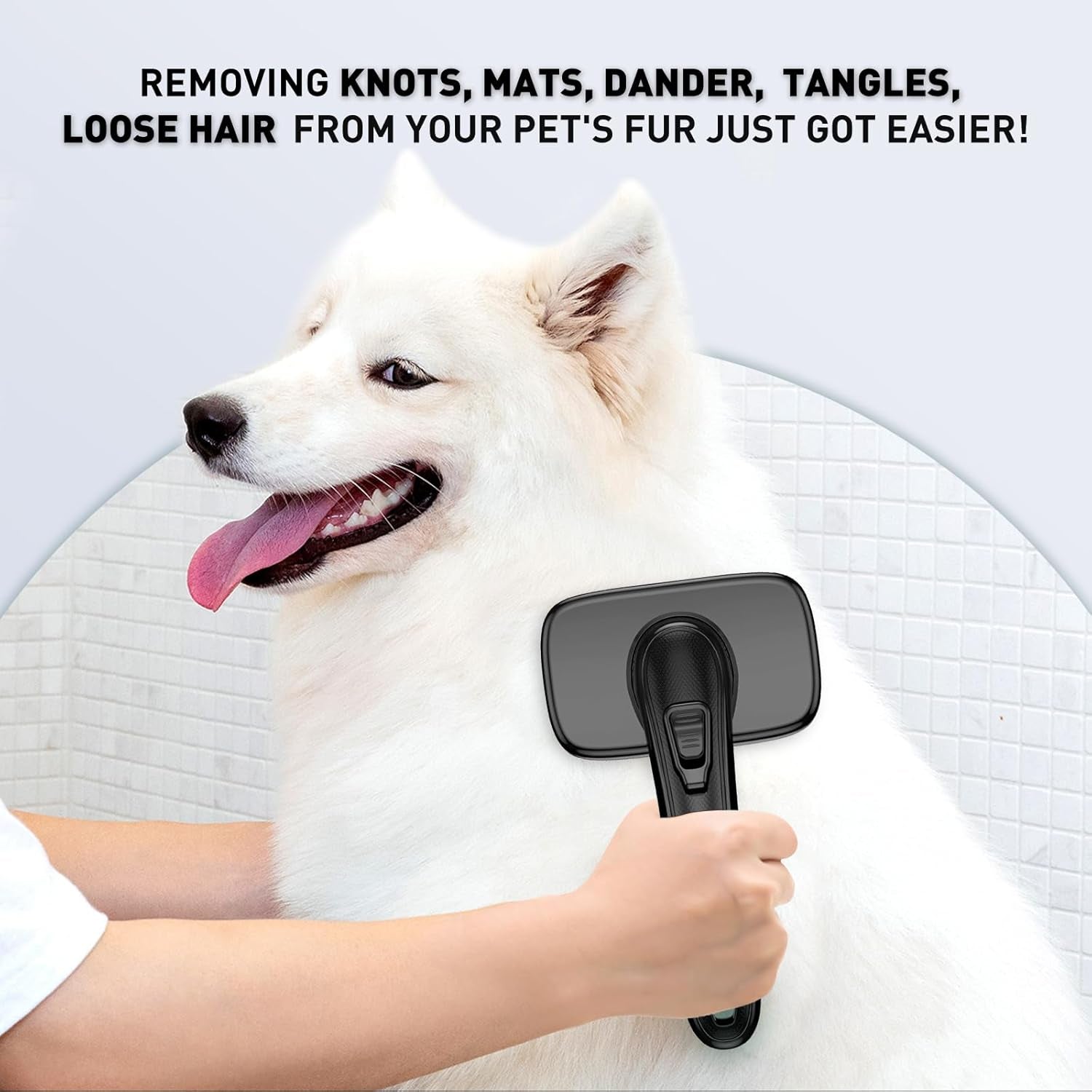 Ultimate Dog & Cat Grooming Brush - Effortlessly Remove Shedding Fur, Knots & Undercoat for All Coat Types