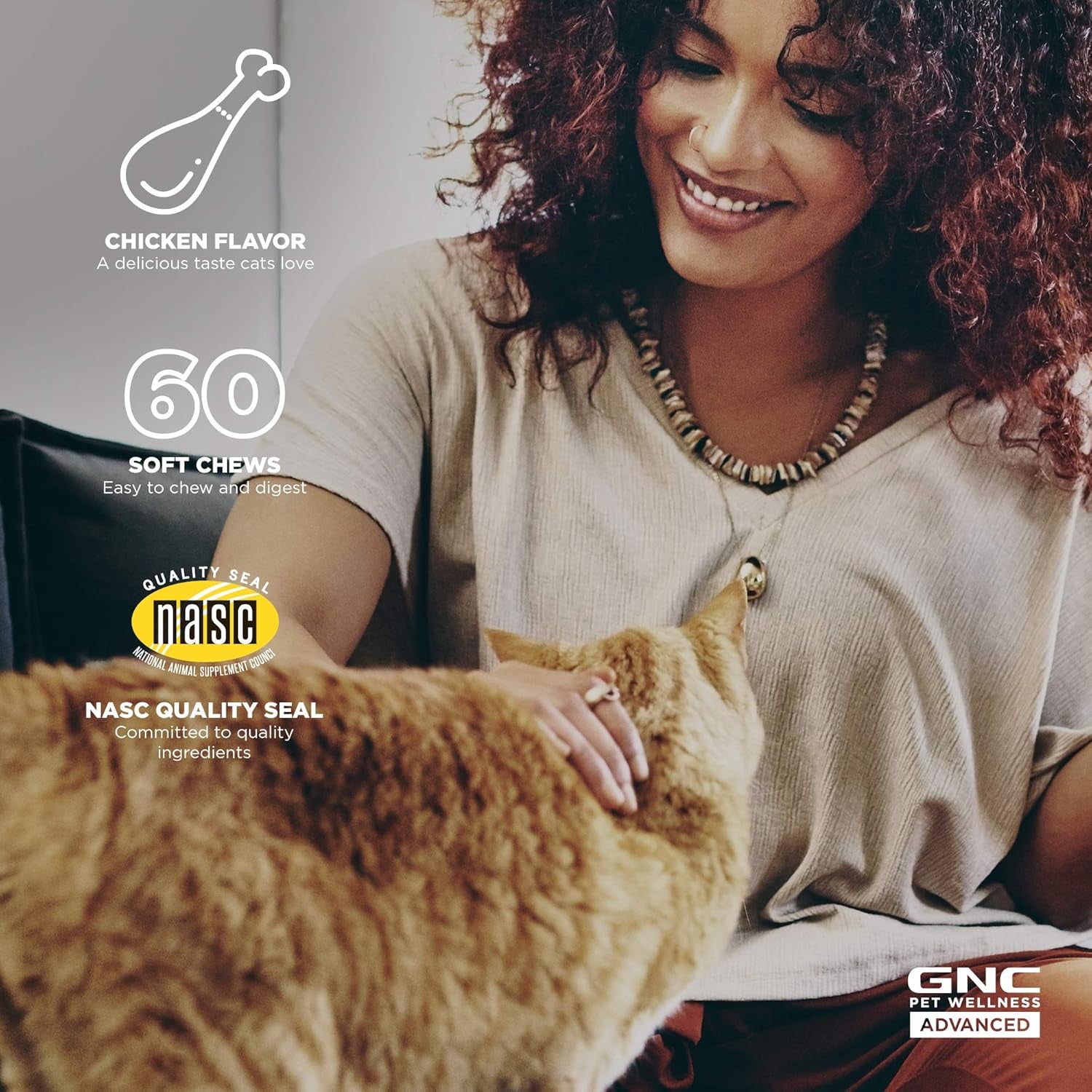 Elevate Your Cat's Mobility with GNC Pets Advanced Hip & Joint Health Soft Chews - Delicious Chicken Flavor, 60 Count